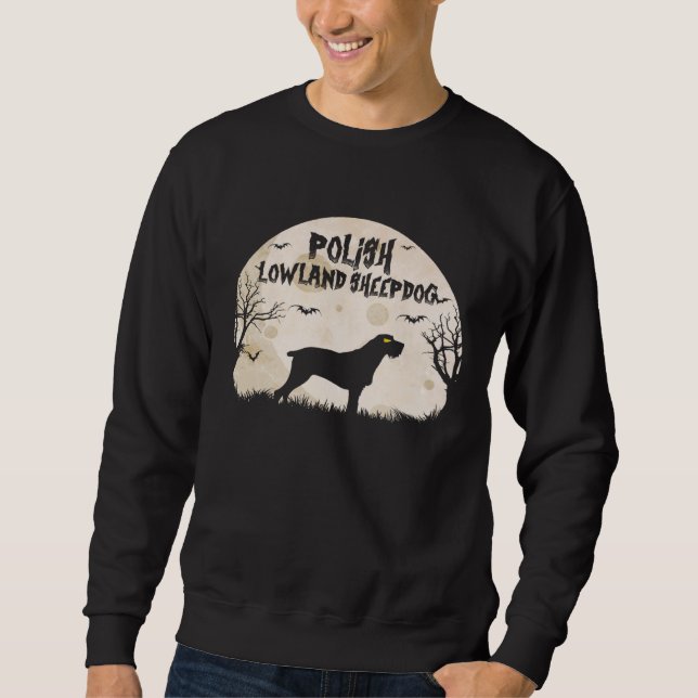 Halloween Horror Polish Lowland Sheepdog Sweatshirt (Front)