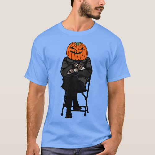 Halloween Horror Pumpkin Head wears  Sanders Mitte T_Shirt
