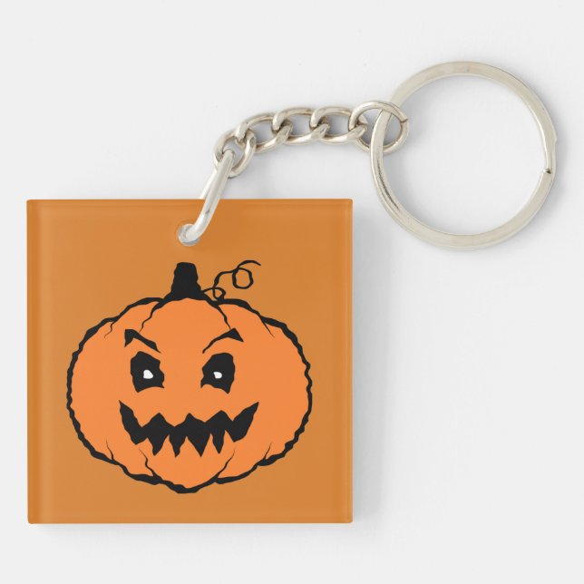 Halloween Horror Pumpkin  Keychain (Back)