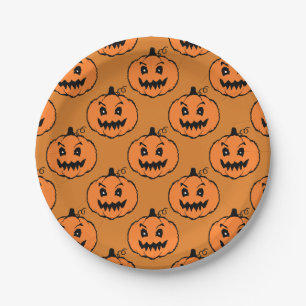 Halloween Horror Pumpkin Pattern Paper Plates
