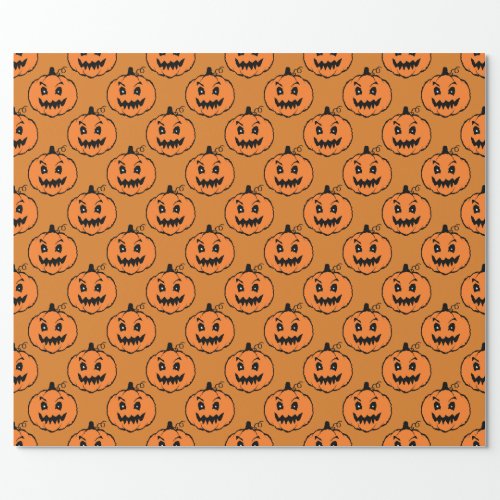 Halloween Horror Pumpkin Pattern Wrapping Paper