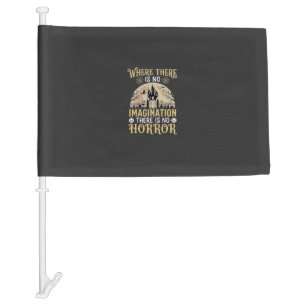 Halloween Horror Quote Haunted Castle Imagination Car Flag