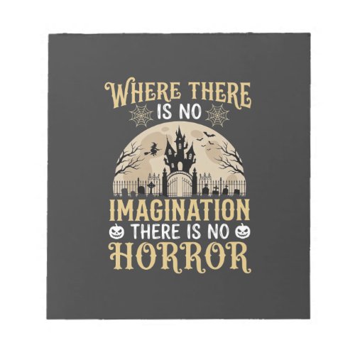 Halloween Horror Quote Haunted Castle Imagination Notepad