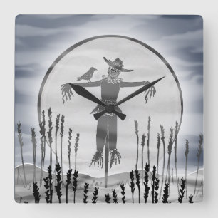 Halloween Horror Scarecrow Acrylic Wall Clock