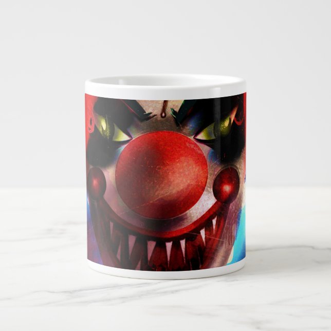 Halloween Horror Scary Clown Personalized Giant Coffee Mug (Front)