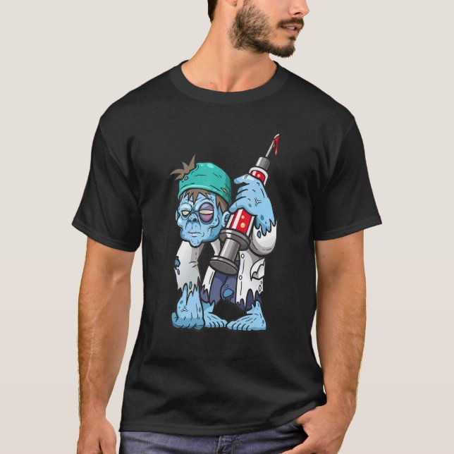 Halloween Horror Scary Doctor Nurse Zombie Monster T-Shirt (Front)