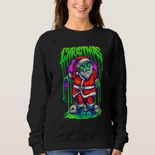 Halloween Horror Scary Santa Zombie Monster Costum Sweatshirt