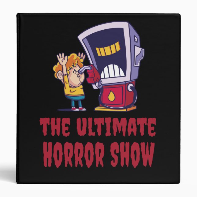 Halloween - Horror Show at Gas Station 3 Ring Binder (Front)