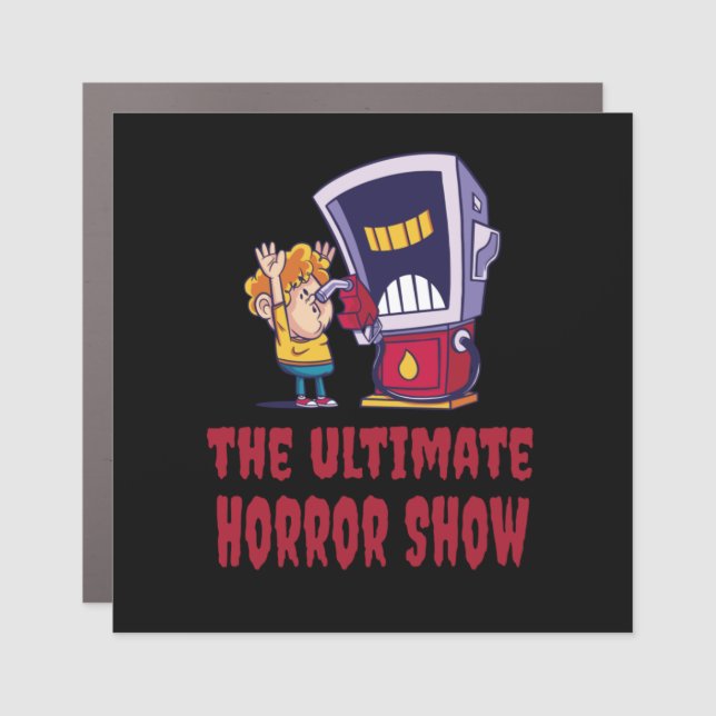 Halloween - Horror Show at Gas Station Car Magnet (Front)