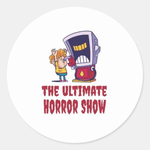 Halloween _ Horror Show at Gas Station Classic Round Sticker