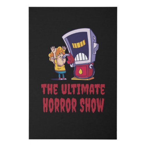 Halloween _ Horror Show at Gas Station Faux Canvas Print