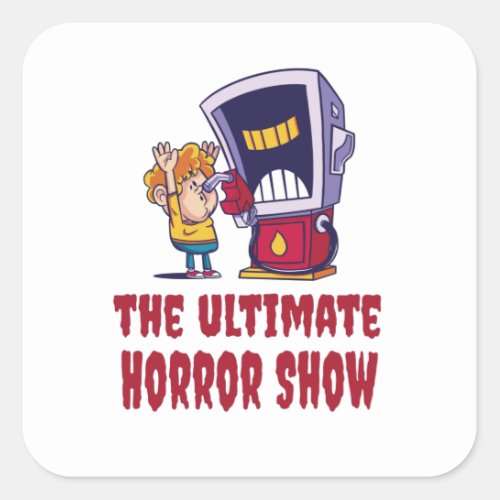 Halloween _ Horror Show at Gas Station Square Sticker