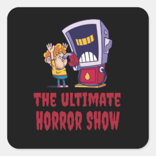 Halloween - Horror Show at Gas Station Square Sticker