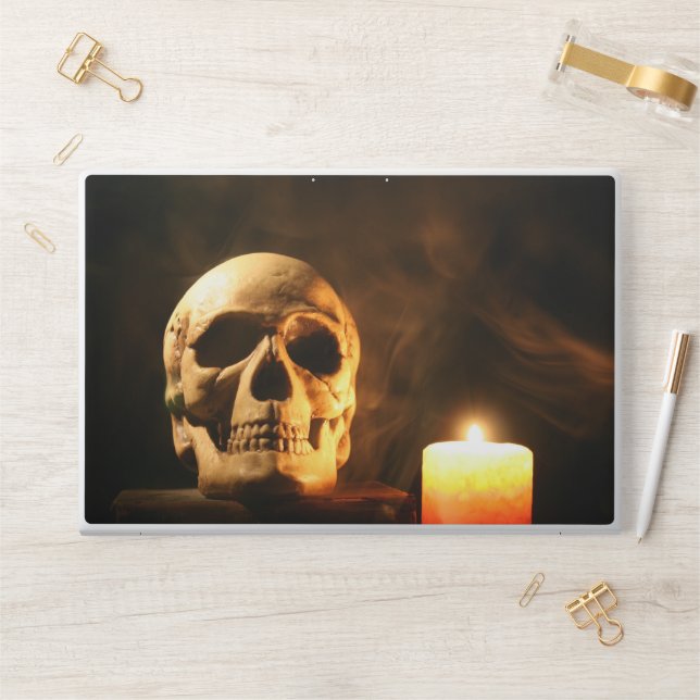 Halloween Horror Spooky Black Background HP Laptop Skin (Desk)