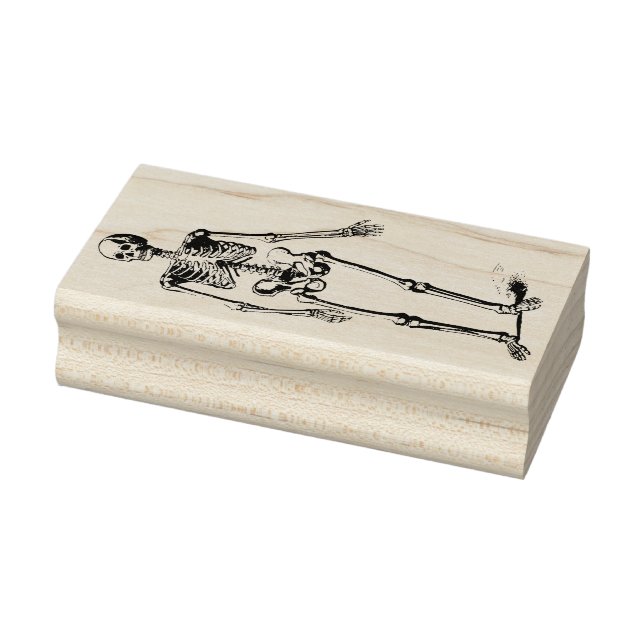 Halloween Horror Spooky vintage Skeleton Black  Rubber Stamp (Stamp)