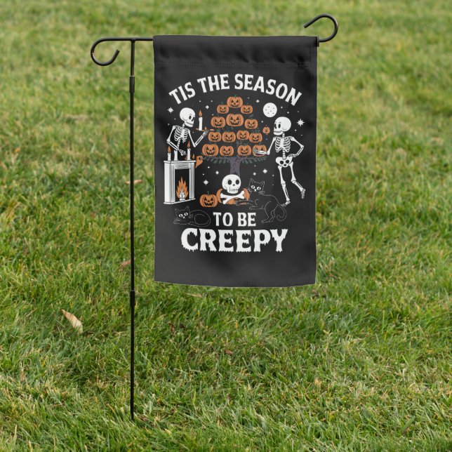Halloween Horror Tis The Season To Be Creepy Garden Flag (In SItu)