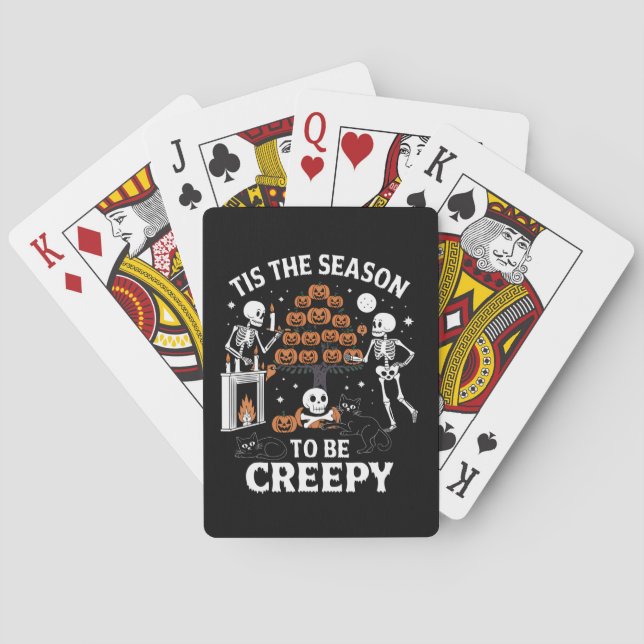 Halloween Horror Tis The Season To Be Creepy Poker Cards (Back)