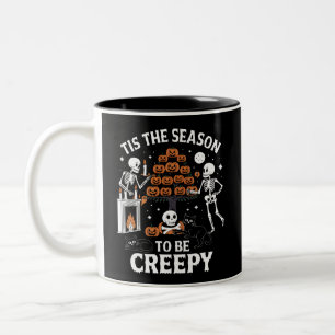 Halloween Horror Tis The Season To Be Creepy Two-Tone Coffee Mug