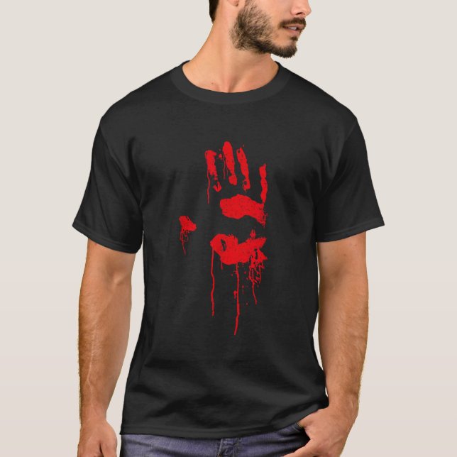 Halloween Horror Zombie Costume Top Bloody Handpri (Front)