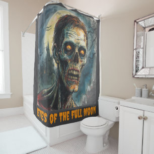 Halloween, Horror, Zombie,Eyes of The Full Moon Shower Curtain