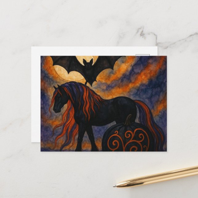 Halloween Horse  Postcard (Front/Back In Situ)