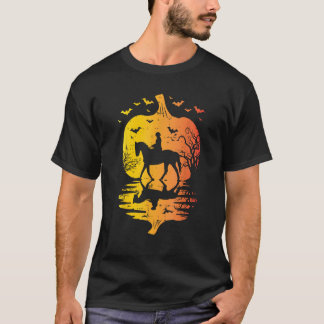Halloween Horse Silhouette Pumpkin Vintage Costume T-Shirt