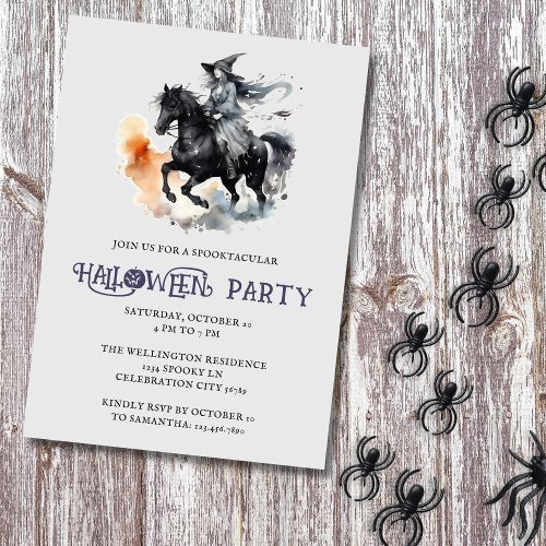 Halloween Horse Witch Spooky Equestrian Party Invitation