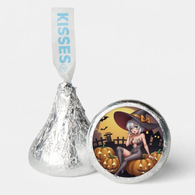 Halloween Hot Anime Witch on Jack-O-Lantern Hershey®'s Kisses® (Front)
