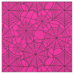 halloween hot pink spider web fabric
