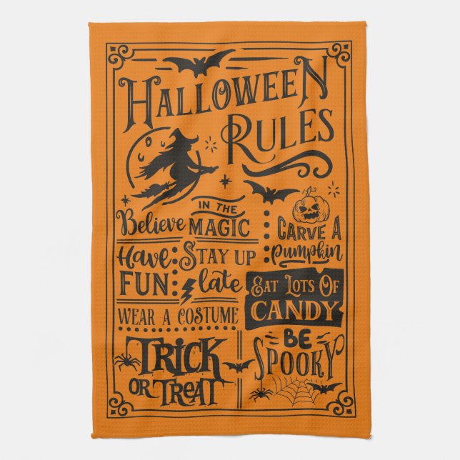 Halloween House1 Rules Customize Kitchen Towels (Vertical)