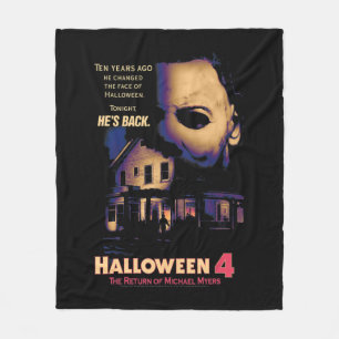 Halloween  House and Mask  Fleece Blanket