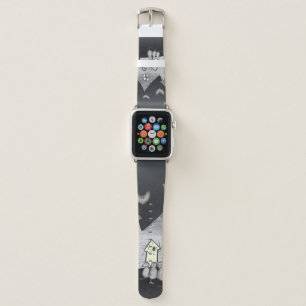 Halloween House, Black Cats, Bats, Pumpkins Apple Watch Band