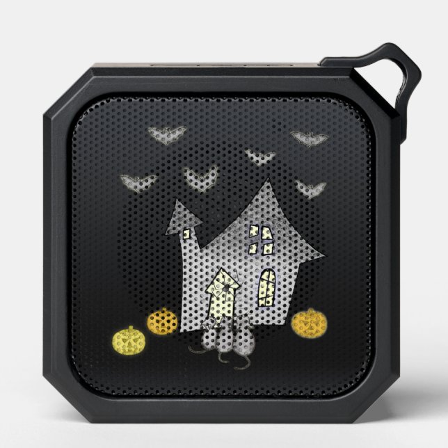 Halloween House, Black Cats, Bats, Pumpkins Bluetooth Speaker (Front)