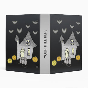 Halloween House, Black Cats, Bats, Pumpkins Mini Binder