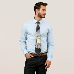Halloween House, Black Cats, Bats, Pumpkins Neck Tie