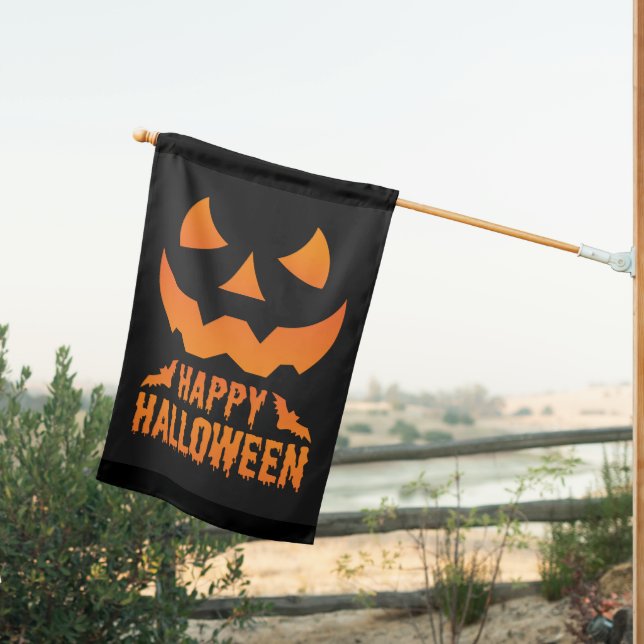 Halloween House Flag (Insitu (Back))