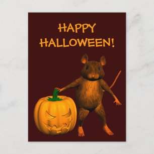 Halloween House Mouse Postcard