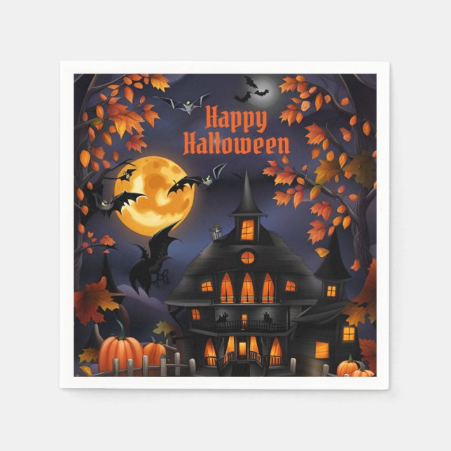 Halloween House Napkins (Front)