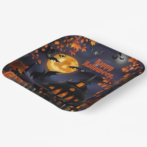 Halloween House Paper Plates