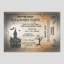 Halloween House Party Invite Horror Spooky Ticket
