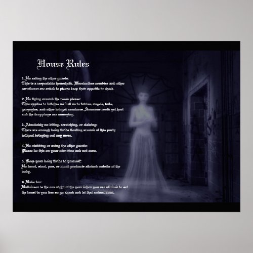Halloween House Rules Poster
