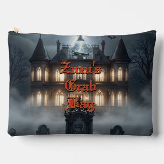 Halloween House With Frankie, Dark Gray Accessory Pouch