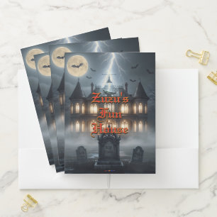 Halloween House With Frankie, Dark Gray Pocket Folder