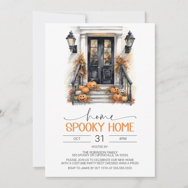 Halloween Housewarming Invitation, New Home Party Invitation (Front)