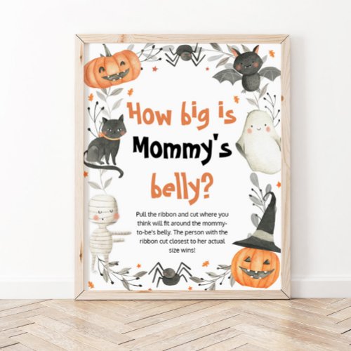 Halloween How Big Is Mommys Belly Shower Game Poster