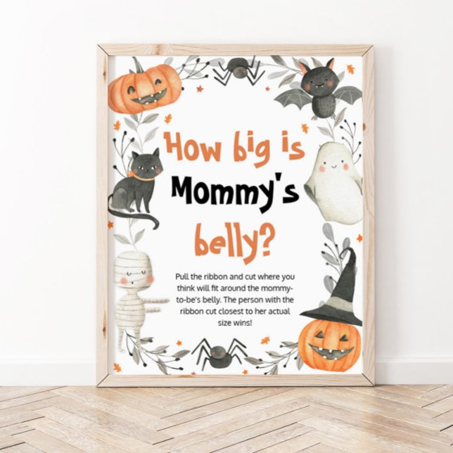 Halloween How Big Is Mommy's Belly Shower Game Poster (Creator Uploaded)