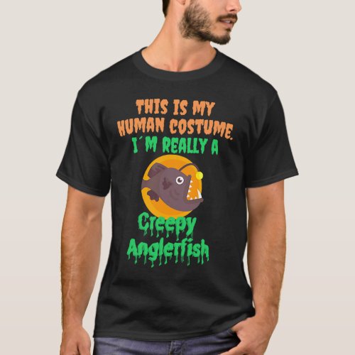 Halloween Human Costum Creepy Anglerfish Sea Creat T-Shirt