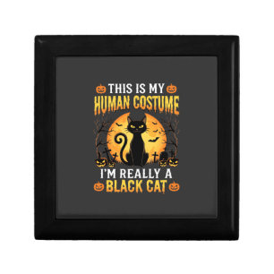 Halloween Human Costume Black Cat Graveyard Gift Box