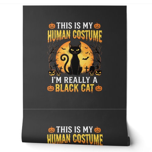 Halloween Human Costume Black Cat Graveyard Wallpaper
