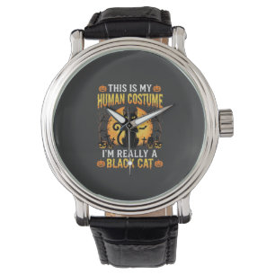 Halloween Human Costume Black Cat Graveyard Watch